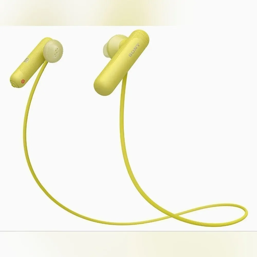 🩵NIB Sony Yellow WI-SP500 Extra Bass Bluetooth Wireless Sports Earbuds